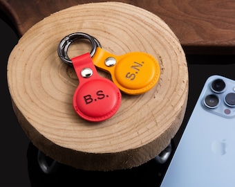 Customized AirTag Holder, Personalized AirTag Case, Leather AirTag Holder, AirTag Case Keychain, Personalized AirTag Keychain, AirtTag Case