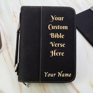 Personalized Engraved Bible Cover, Customized Engraved Bible Cover, Monogrammed Bible Cover, Leather Bible Cover, Religious Gift, Dad Gifts image 3