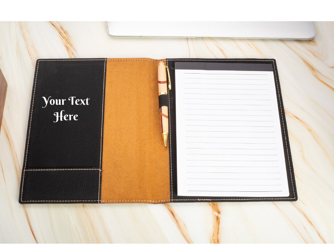 Personalized Refillable Portfolio, Custom Notepad Cover, Business