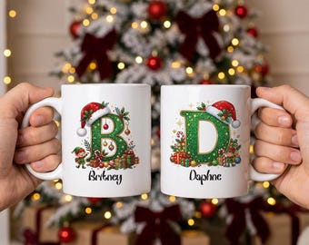 Personalized Christmas Mug, Custom Name Coffee Cup, Gift for Kids