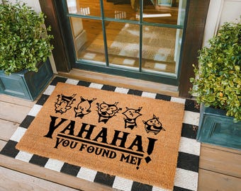 Yahaha You Found Me Korok Seed Doormat, Funny Mat, Nintendo Game Gift For Him, House Decor, Video Game Doormat, Legend Of Zelda Creature Mat