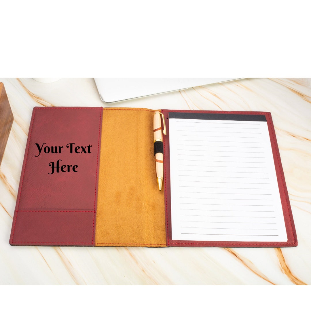 Personalized Refillable Portfolio, Custom Notepad Cover, Business