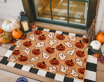 Halloween Doormat, Pumpkin Decor, Fall Decorations