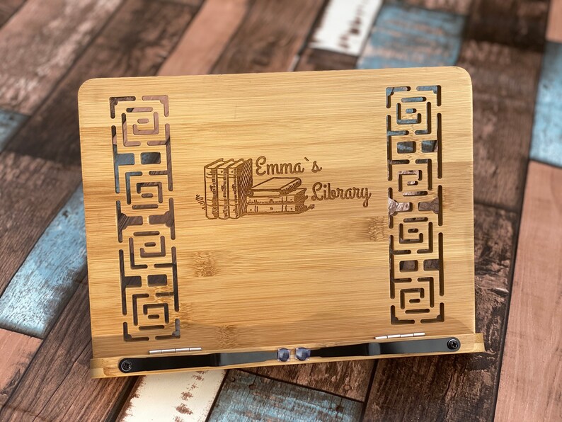 Personalized Book Stand Custom Wooden Cookbook Stand Etsy