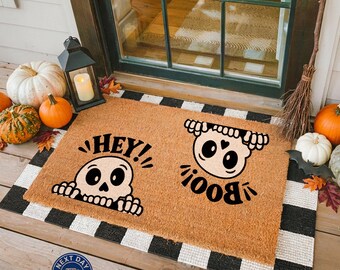 Hey Boo Doormat, Spooky Fall Decor, Halloween Porch