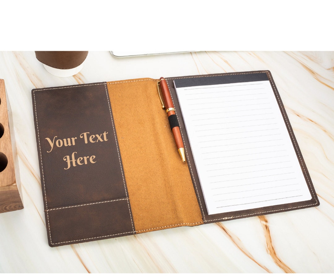 Personalized Refillable Portfolio, Custom Notepad Cover, Business