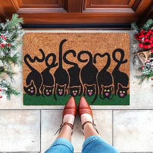 Customized Decorative Mat, Gift For Pet Owners Gift, Cute Cat Doormat, Funny Welcome Mat, Outdoor Doormat, Custom Doormat, New House Gift