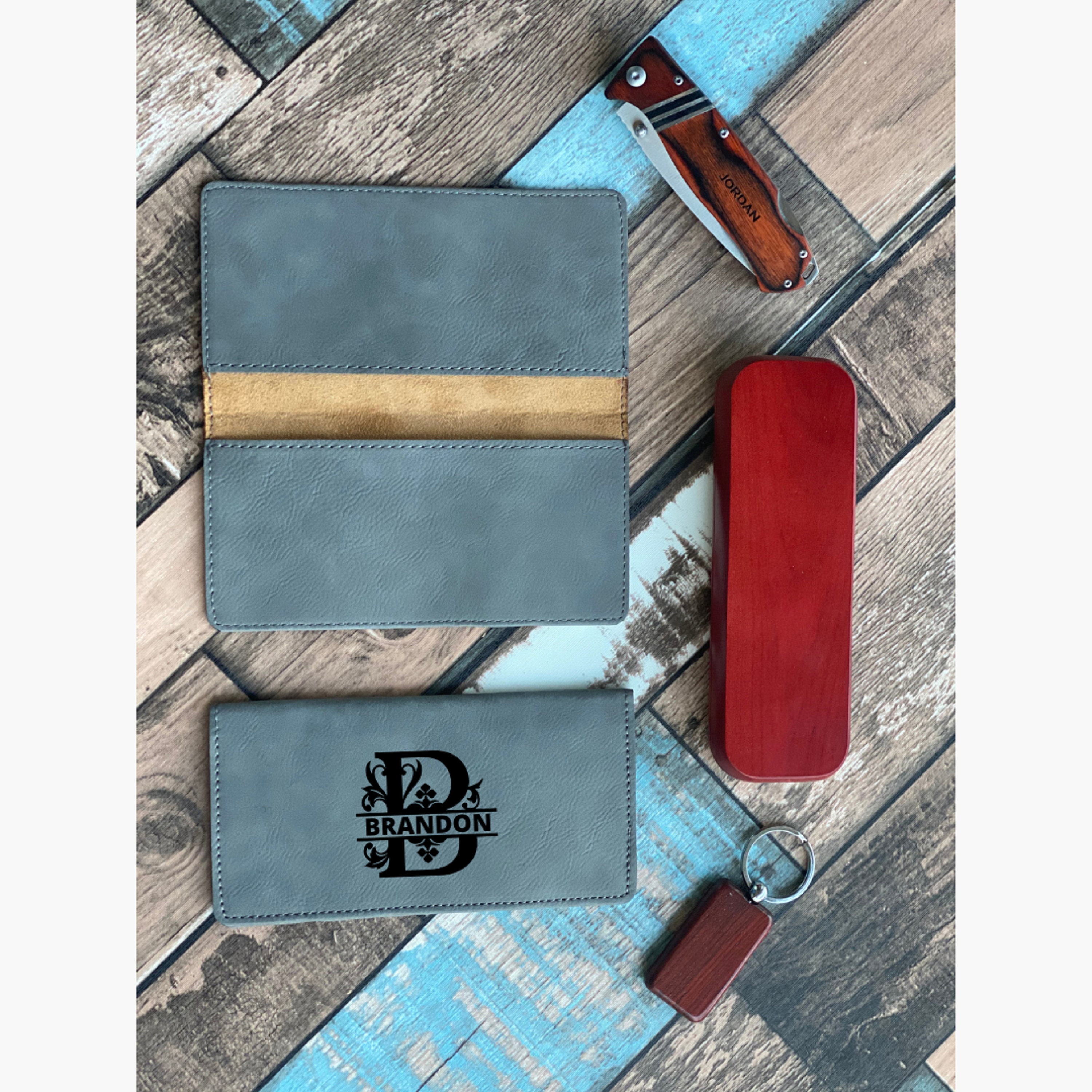 monogram checkbook holder