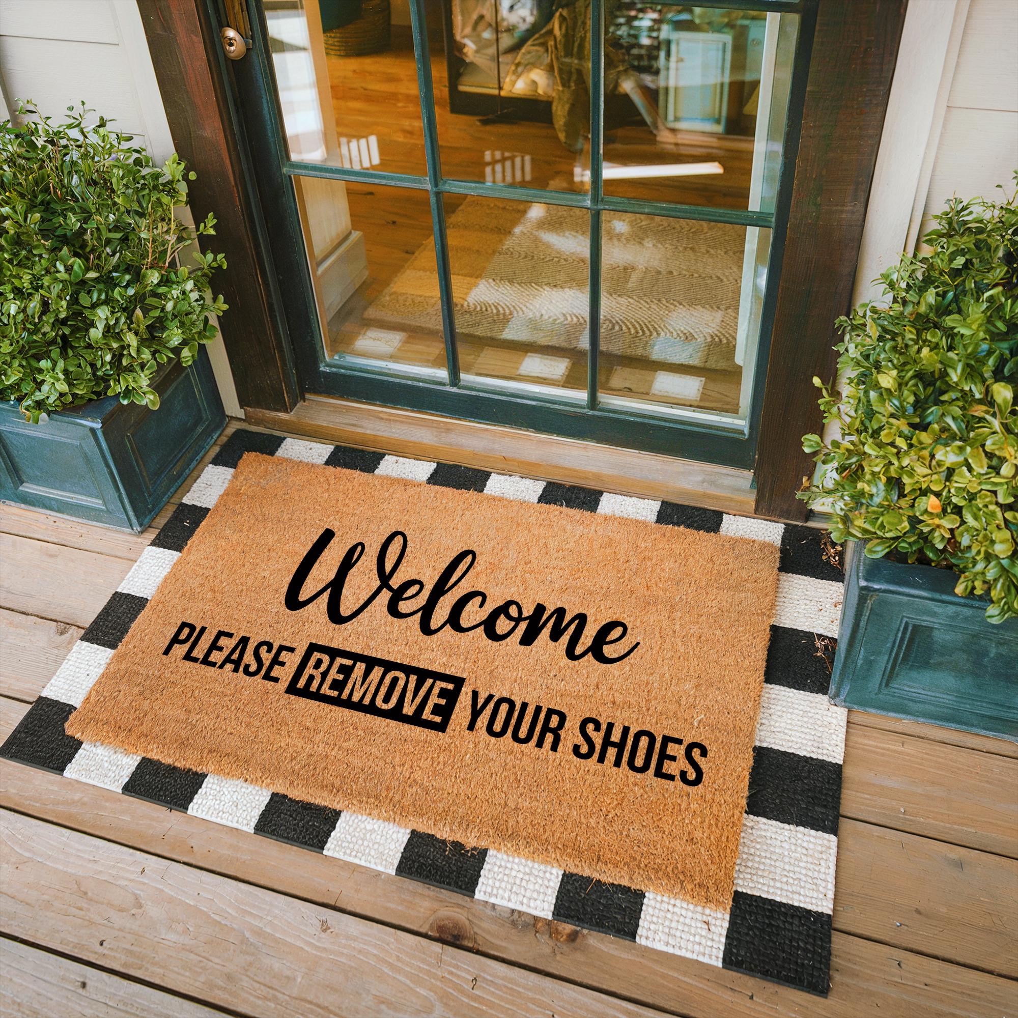 Welcome Door Mat, Please Remove Your Shoes Doormat, Housewarming Gift