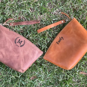 Anniversary Gift For Her, Gift For Her, Custom Cosmetic Bag, Leather Makeup Bag, Birthday Gift For Her, Cosmetic Bag,