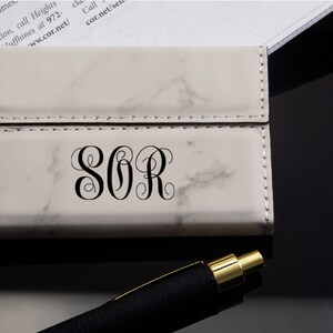 Customized Business Card Holder, Personalized Business Card Holder, Monogrammed Business Card Holder, Business Card Case, Leatherette image 6