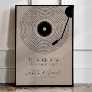 Personalized Vinyl Lyrics Print, Personalized Music Poster, Lyrics Photo Frame, Custom Music Wall Art, Favourite Song Gifts, Music Gift