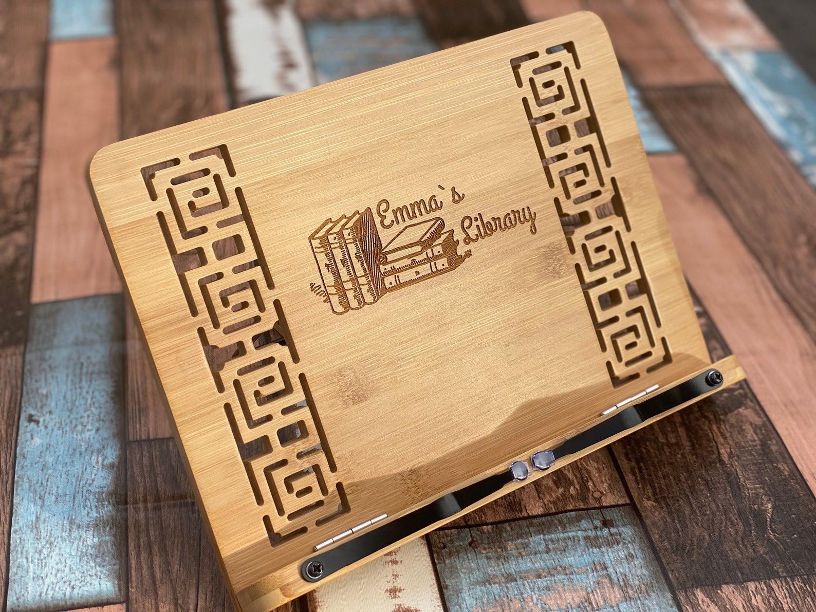 Personalized Book Stand Custom Wooden Cookbook Stand Etsy