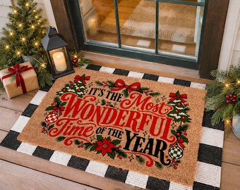 Coir Doormat, It's the Most Valuable Time of the Year, Holiday Print