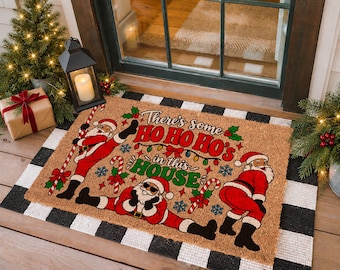 Funny Christmas Santa Doormat, Holiday Home Decor, Closing  Gift