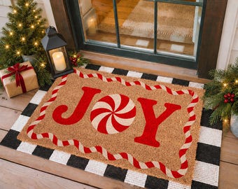 Christmas Joy Doormat, Realtor Gift, Front Entry Mat