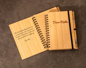 Personalized Wood Journal, Custom Wood Journal, Wooden Notebook, Personalized Notebook,  Personalized Diary, Gift For Mom, Birthday Gift