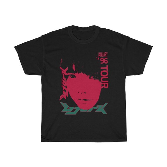 Bjork 1996 January Tour Vintage Vibe T-shirt (cherry Red