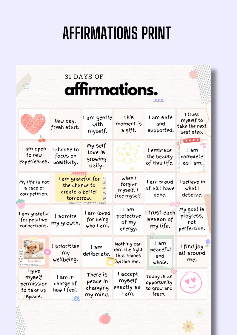 31 Days of Affirmations | Daily Positive Affirmations - Etsy