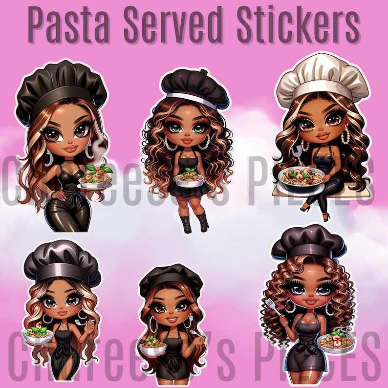 Cook/chef Stickers Pack / PNG Digital Art, Sticker Clipart Designs for ...