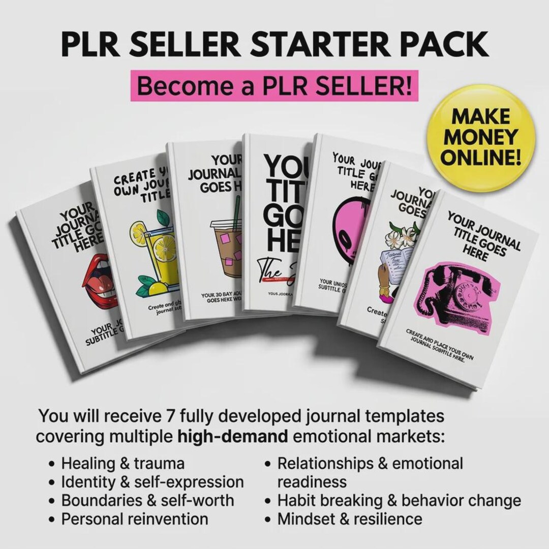 PLR Seller Starter Pack | 7 Editable Journal Templates | Canva PLR ...