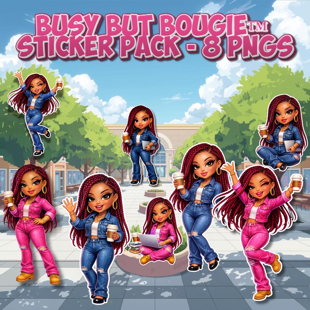 Busy but Bougie™ Sticker Pack | Cute Digital Planner Stickers | Afro ...