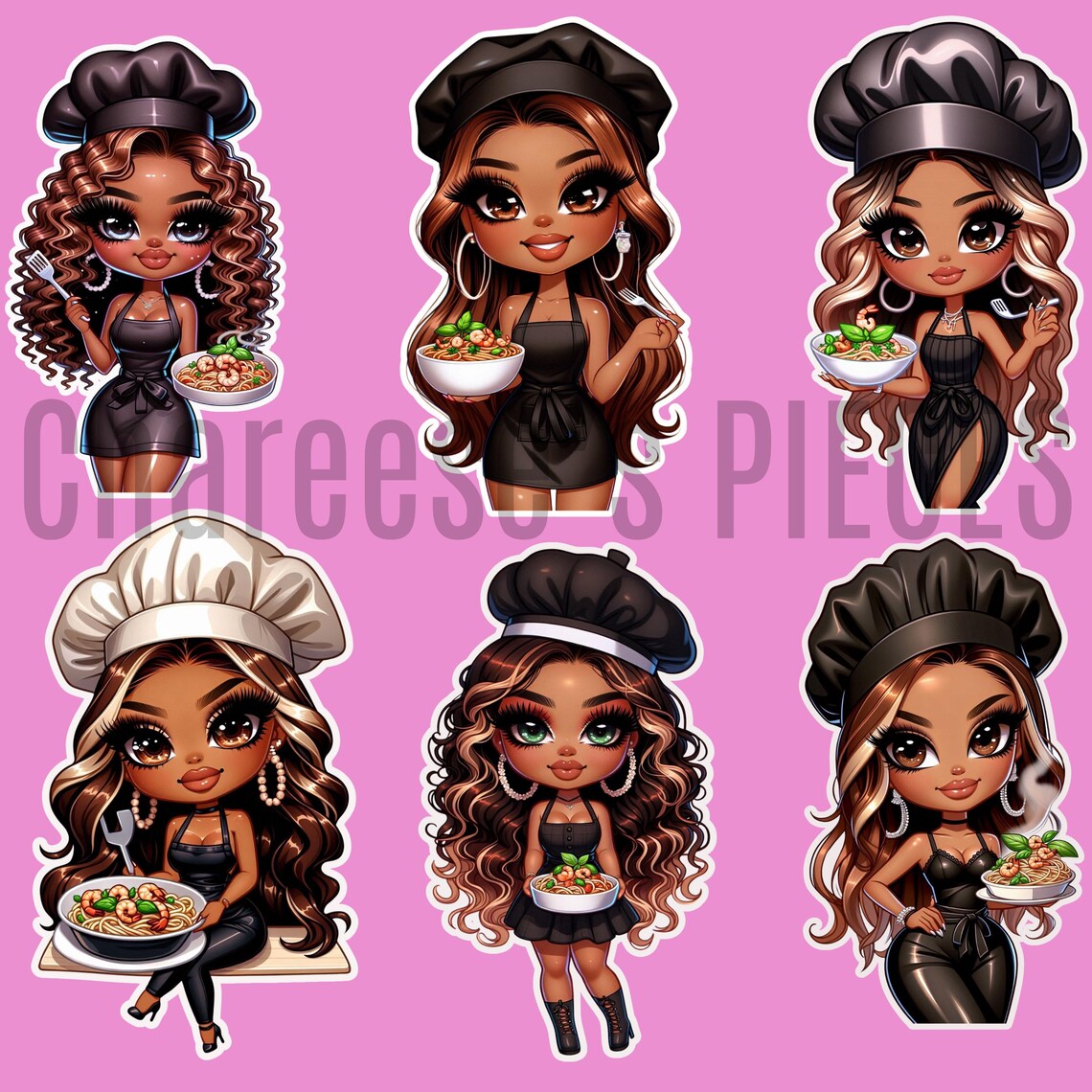Cooking Sticker Chef Cook/chef Stickers Pack / PNG Digital Art, Sticker Clipart Designs for ...
