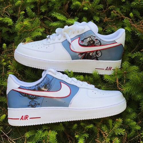 Custom Painted Nike Air Force 1s anime 