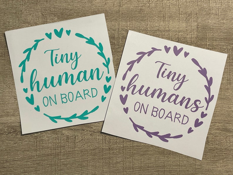 bumper sticker child in car custom color Tiny Human on board car decal Tiny Humans on board vinyl decal