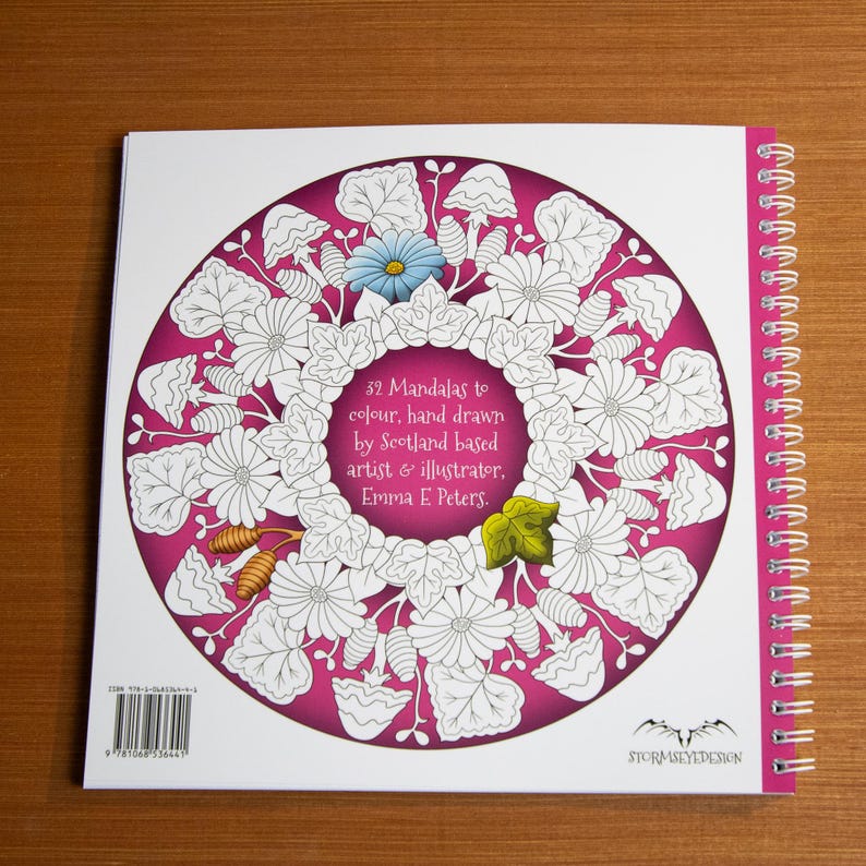 Stormseye Style Mandalas To Colour, Spiral Bound Colouring Book, No AI Hand Drawn Art, Single Side Printed, Thick Paper, Gifts For Artists Bild 10