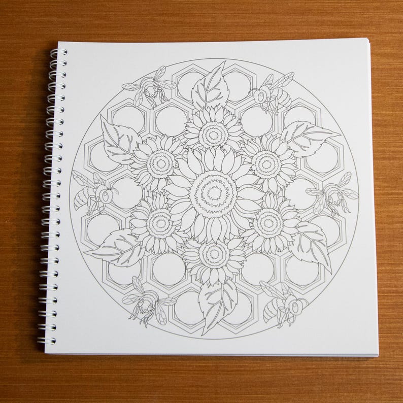 Stormseye Style Mandalas To Colour, Spiral Bound Colouring Book, No AI Hand Drawn Art, Single Side Printed, Thick Paper, Gifts For Artists Bild 9