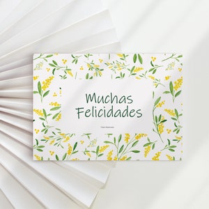 Biglietto di auguri con stampa Mimosa/Biglietto di compleanno floreale/Biglietto di congratulazioni con busta/Auguri floreale Mimosa con busta