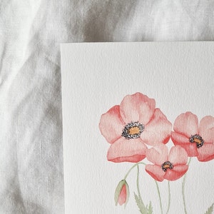 Watercolor A4 poppies/Floral print/Floral watercolor/Floral print A4/Watercolor print/Gift prints/Home wall decor