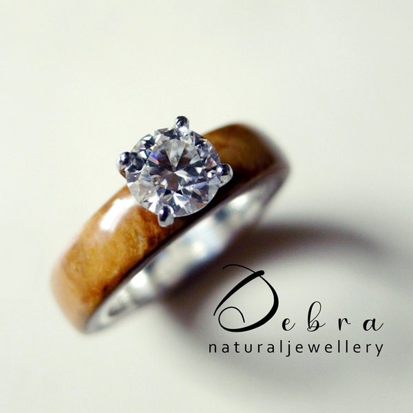Wood Engagement Ring Etsy