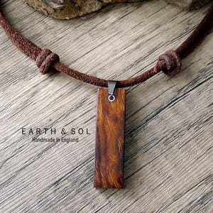 Desert Iron Wood Necklace. 5 Year Anniversary Gift For Men For Women. Rectangle Necklace. Ironwood