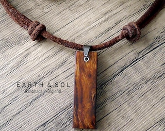 Desert Iron Wood Necklace. 5 Year Anniversary Gift For Men For Women. Rectangle Necklace. Ironwood