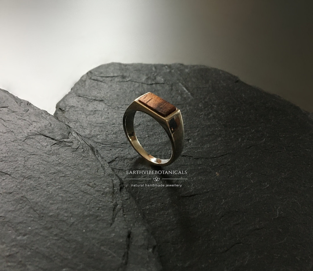 Silver Ring. Koa Wood Ring. Men's Rings 925 Silver Wedding Ring