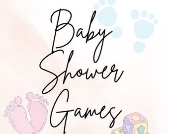 Baby Shower Games Printout PDF - pink and blue theme