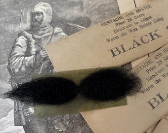 Three Vintage Faux Mustache Party Favors Costume Novelties - New Old Stock Never Worn - Gentleman’s Dress Up Halloween or Theater Ephemera
