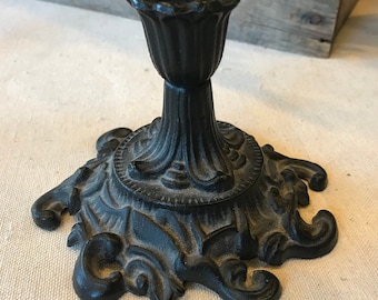 Pick Your Vintage Black Cast Metal Candle Holder - Gothic - Ornate - Dark Academia - Halloween Thanksgiving Holiday Rustic Table Decor