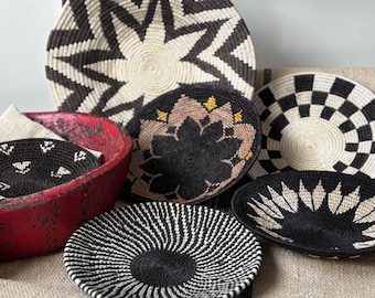 Handmade Sisal Basket from Zimbabwe - Zienzele Agave Grass Handwoven Basket - Rustic Artisan Folk Art Craft