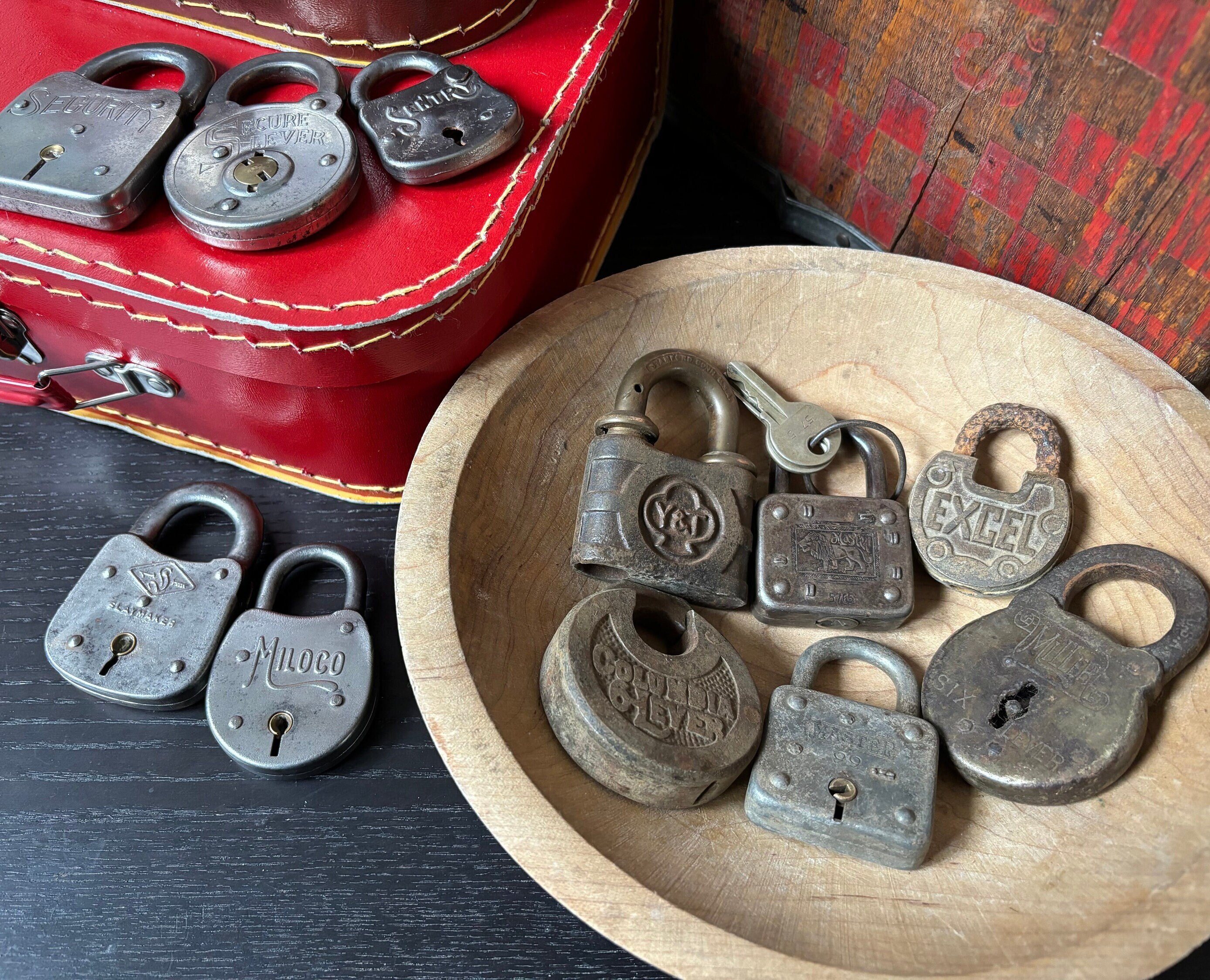 Antique and Vintage Padlocks - Etched Pieces of History in Brass Bronze and Steel - No Keys
