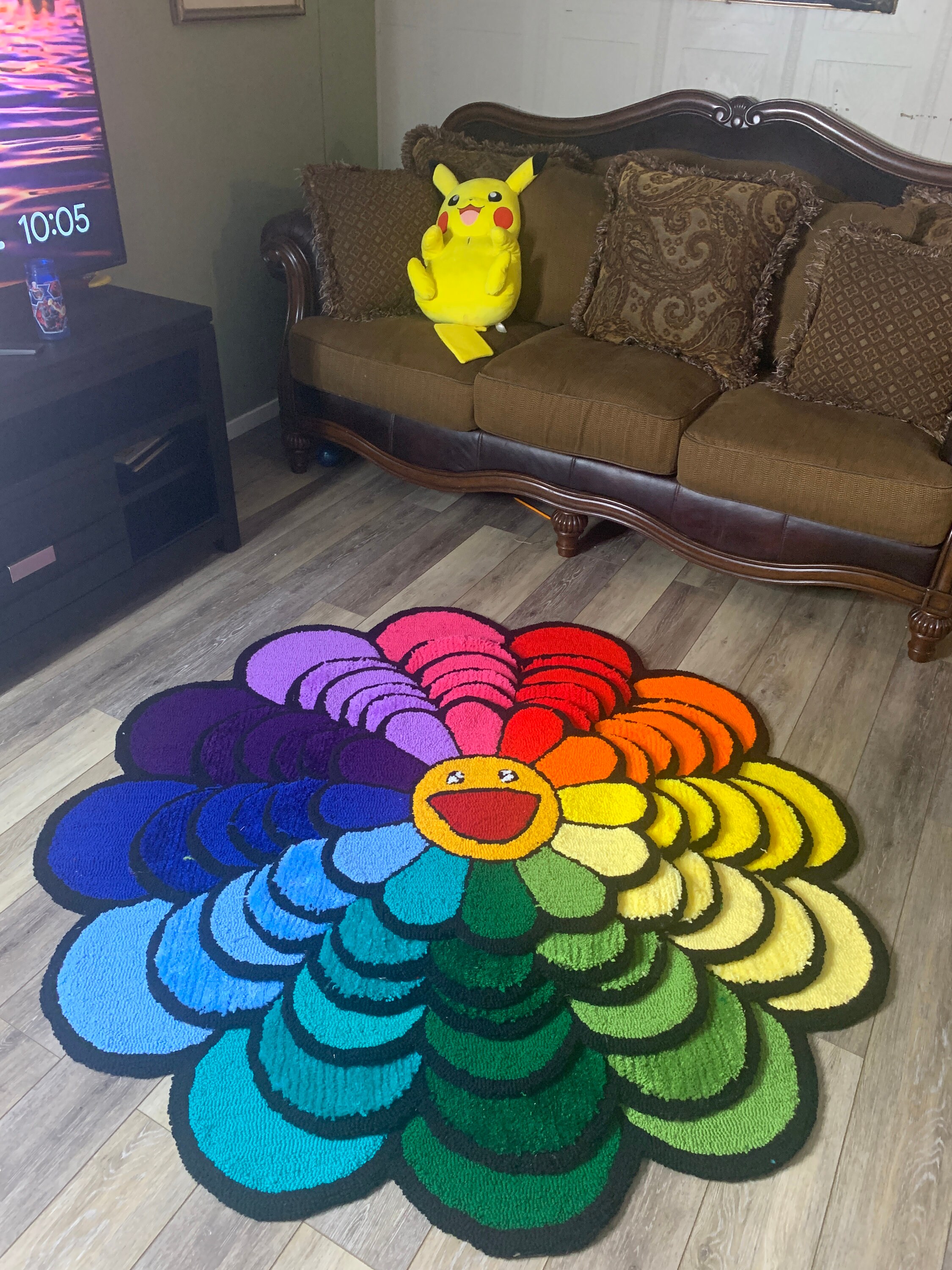 Murakami Flower Rug Hand tufted to order Etsy