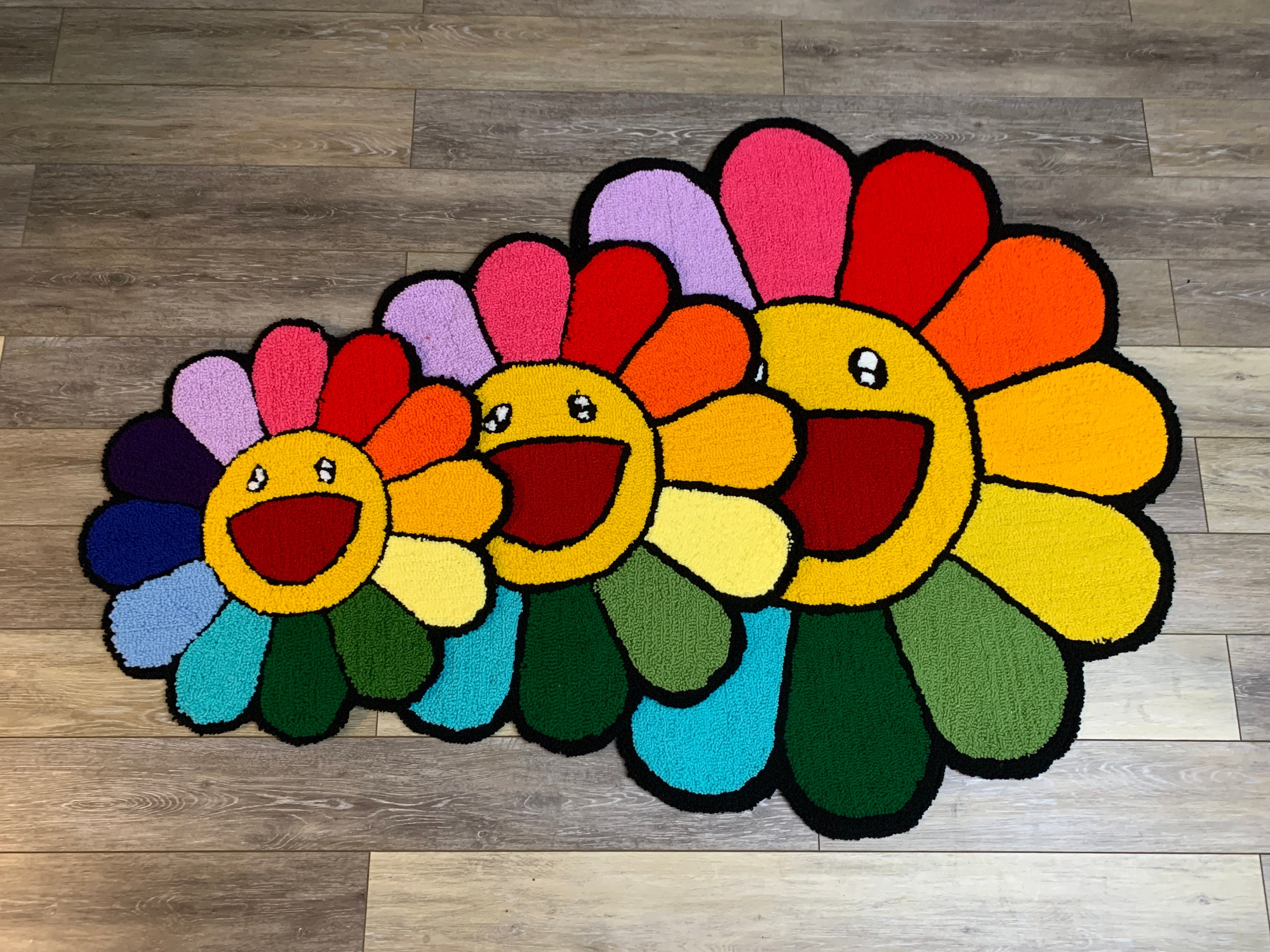 Murakami Flower Rug Hand tufted to order Etsy