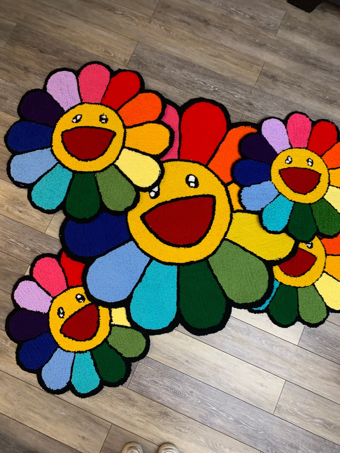 Murakami Flower Rug Hand tufted to order Etsy