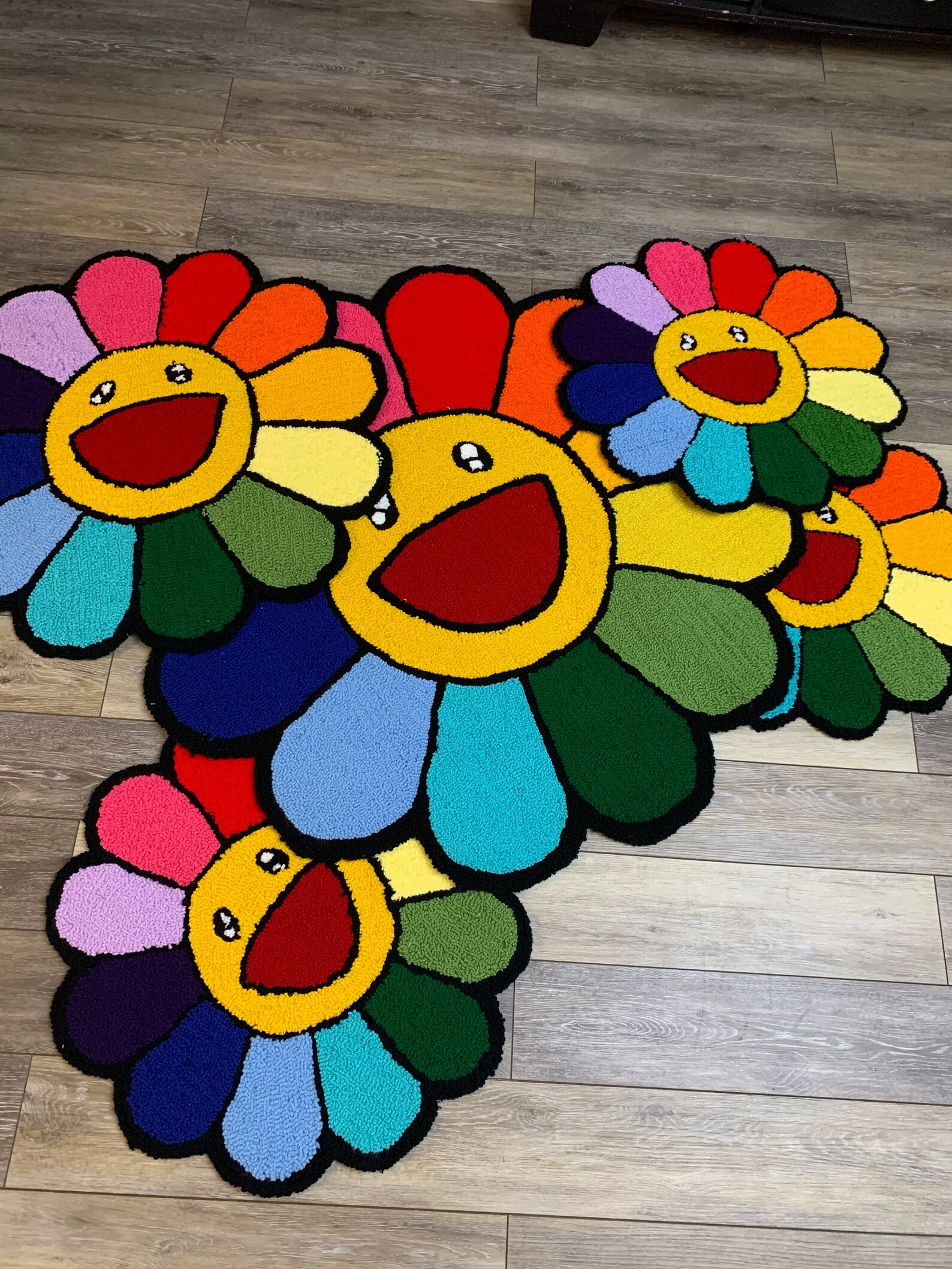 Murakami Flower Rug Hand tufted to order Etsy