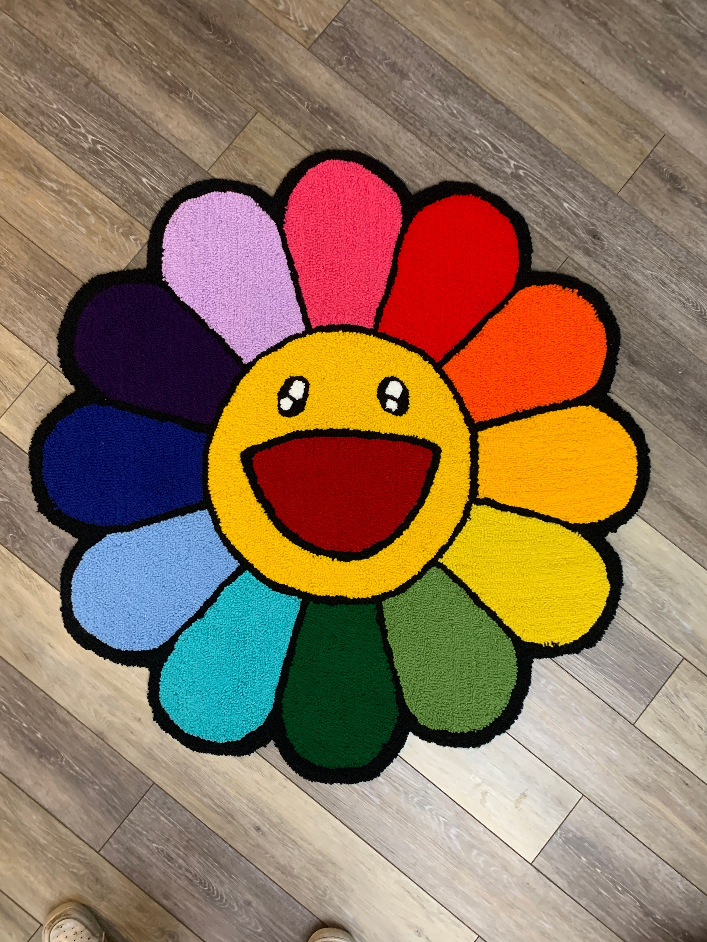 Murakami Flower Rug Hand tufted to order Etsy