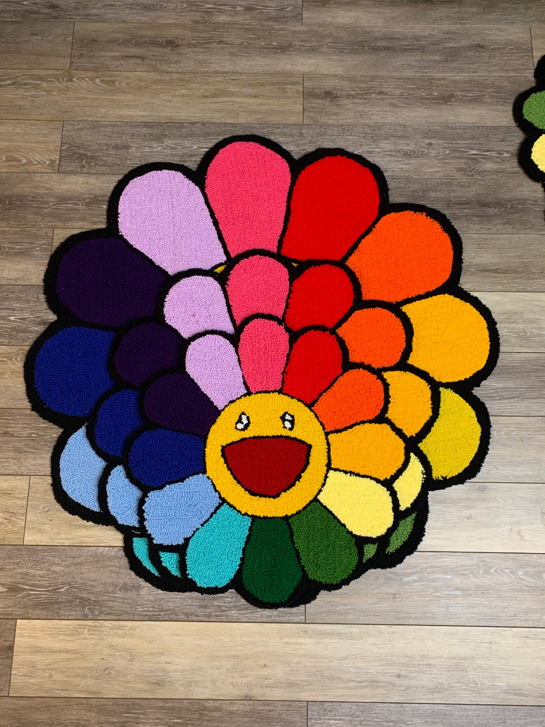 Murakami Flower Rug Hand tufted to order Etsy