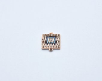 Jewelry Findings Micro Pave Zircon Square shape Connectors Accessories For Women Fashion Jewelry Making JC447