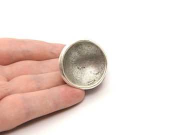 Anel ajustável de prata antiga com curvatura reversa, anel de latão, anéis para mulheres, anéis grandes, anel de prata, anel com curvatura, atacado